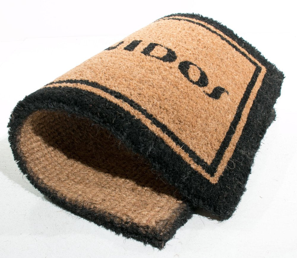 18" X 30" Brown and Black Coir Bienvenidos Outdoor Door Mat HomeRoots