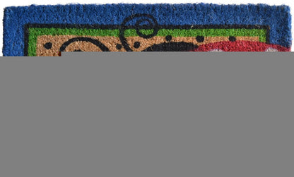 18" X 30" Blue and Brown Coir Ladybug Outdoor Door Mat HomeRoots