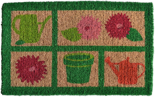 18" X 30" Brown Coir Garden Tools Outdoor Spring Door Mat HomeRoots