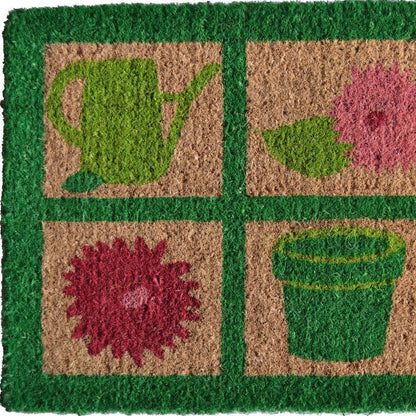 18" X 30" Brown Coir Garden Tools Outdoor Spring Door Mat HomeRoots