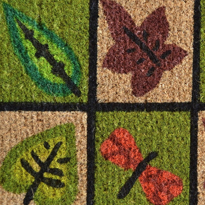 18" X 30" Brown Coir Leaves Outdoor Door Mat HomeRoots