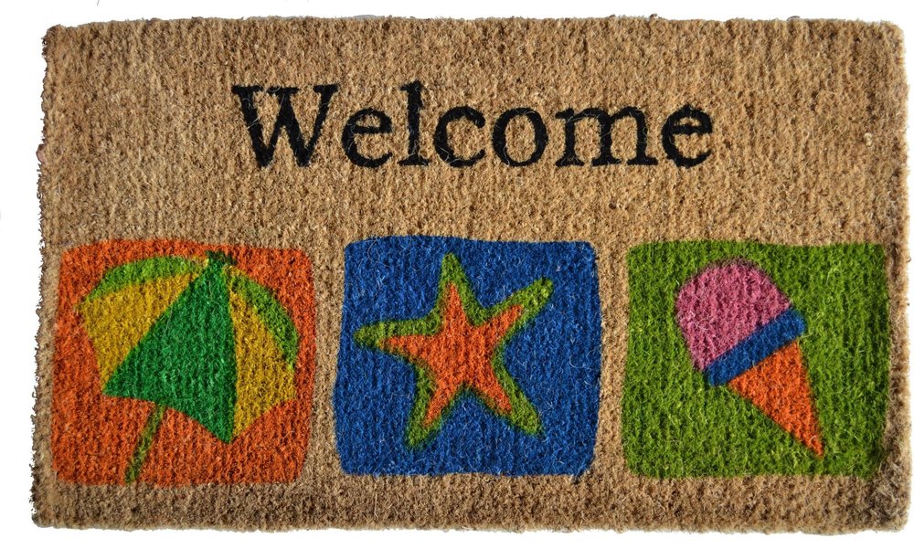 18" X 30" Brown Star Welcome Outdoor Coir Door Mat HomeRoots