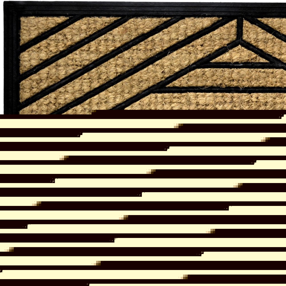 18" X 30" Brown and Black Rubber Welcome Outdoor Door Mat HomeRoots