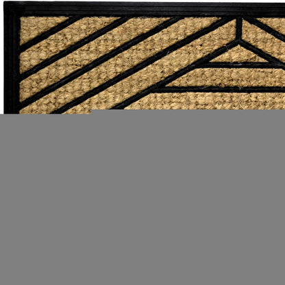 18" X 30" Brown and Black Rubber Welcome Outdoor Door Mat HomeRoots