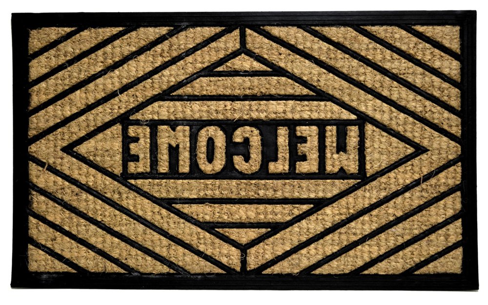 18" X 30" Brown and Black Rubber Welcome Outdoor Door Mat — view 4