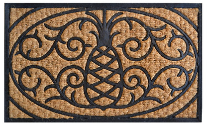 18" X 30" Brown and Black Rubber Pineapple Outdoor Door Mat HomeRoots
