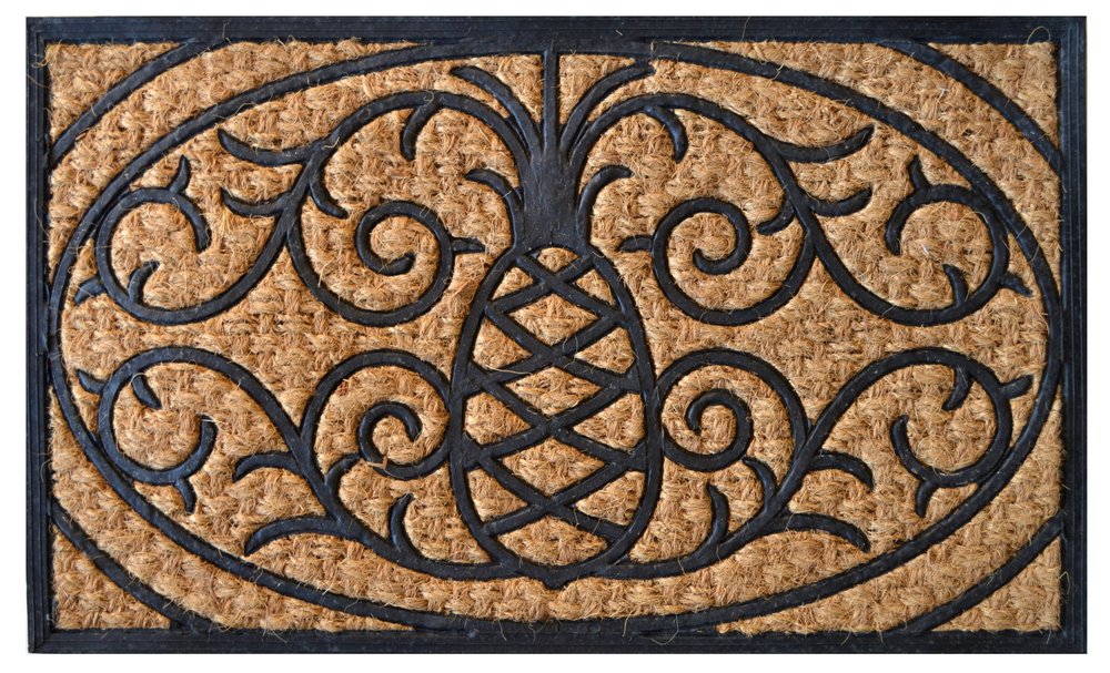 18" X 30" Brown and Black Rubber Pineapple Outdoor Door Mat HomeRoots