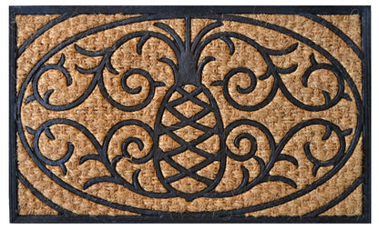 18" X 30" Brown and Black Rubber Pineapple Outdoor Door Mat HomeRoots