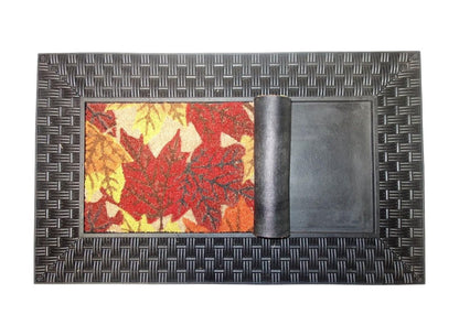 18" X 30" Brown And Red Christmas Holiday Merry Christmas Outdoor Rubber And Coir Door Mat With Insert HomeRoots