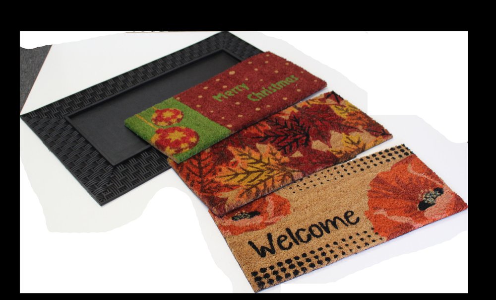 18" X 30" Brown And Red Christmas Holiday Merry Christmas Outdoor Rubber And Coir Door Mat With Insert HomeRoots