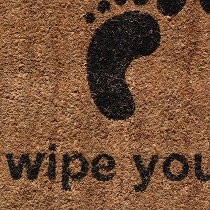 18" X 30" Brown and Black Coir Wipe Your Paws Outdoor Door Mat HomeRoots
