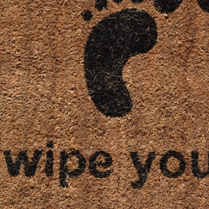 18" X 30" Brown and Black Coir Wipe Your Paws Outdoor Door Mat HomeRoots