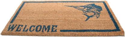 18" X 30" Brown and Black Coir Swordfish Welcome Outdoor Door Mat HomeRoots