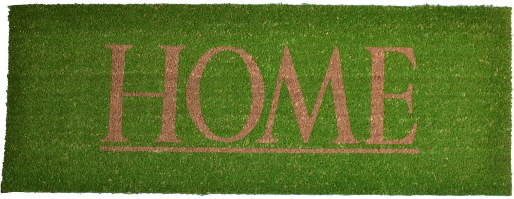 18" X 48" Green Coir Home Outdoor Door Mat HomeRoots