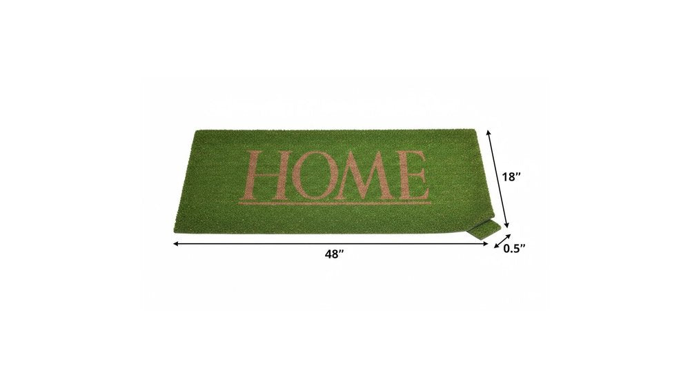 18" X 48" Green Coir Home Outdoor Door Mat HomeRoots