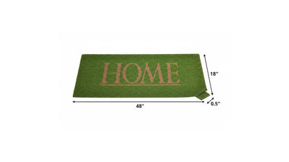 18" X 48" Green Coir Home Outdoor Door Mat HomeRoots