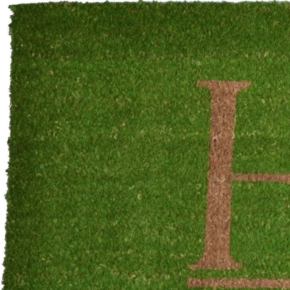 18" X 48" Green Coir Home Outdoor Door Mat HomeRoots