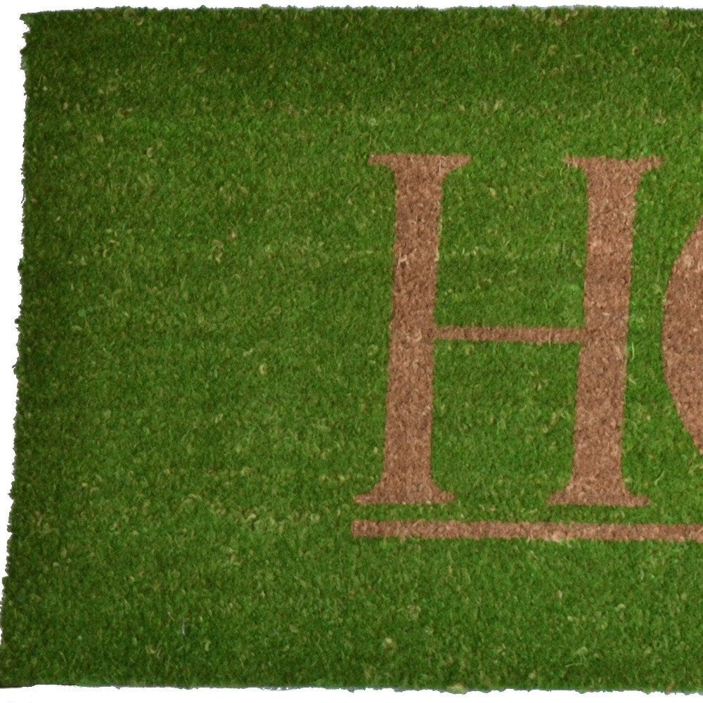 18" X 48" Green Coir Home Outdoor Door Mat HomeRoots
