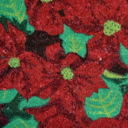 18" X 30" Red and Green Coir Poinsettia Outdoor Christmas Door Mat HomeRoots