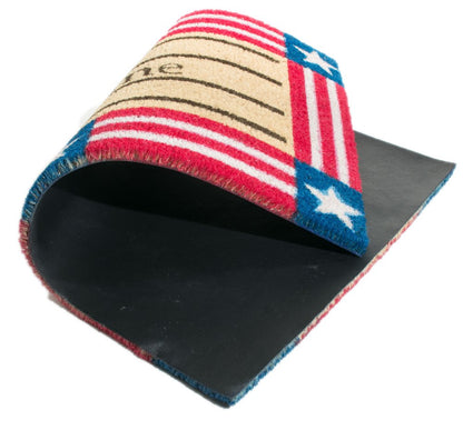 18" X 30" Red White And Blue Coir Patriotic Welcome Outdoor Door Mat HomeRoots