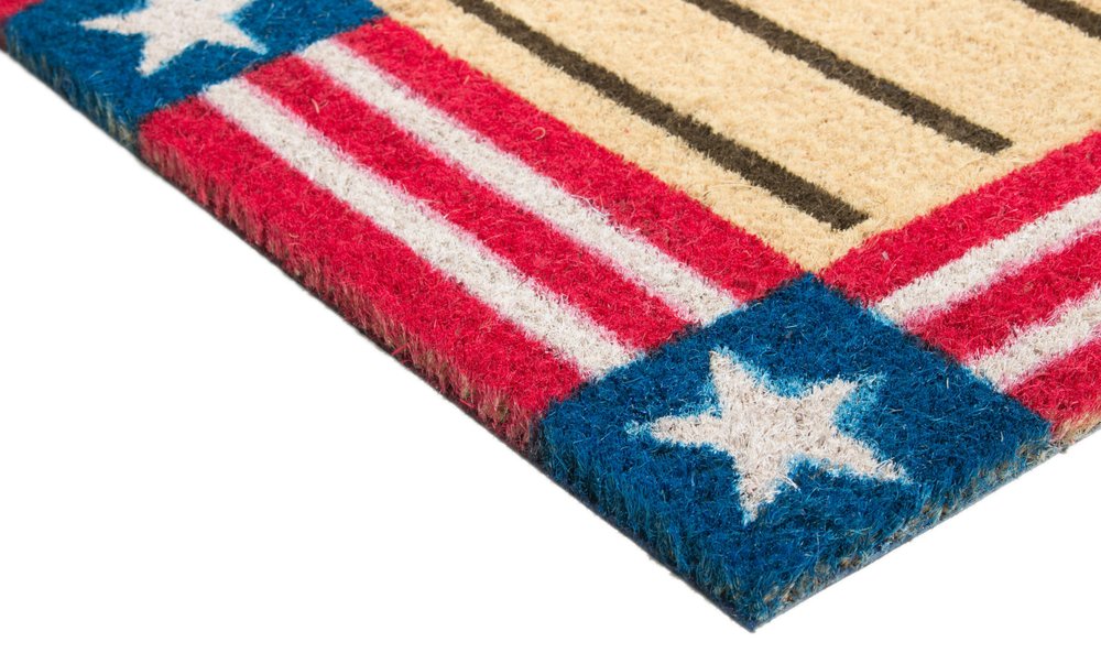 18" X 30" Red White And Blue Coir Patriotic Welcome Outdoor Door Mat HomeRoots