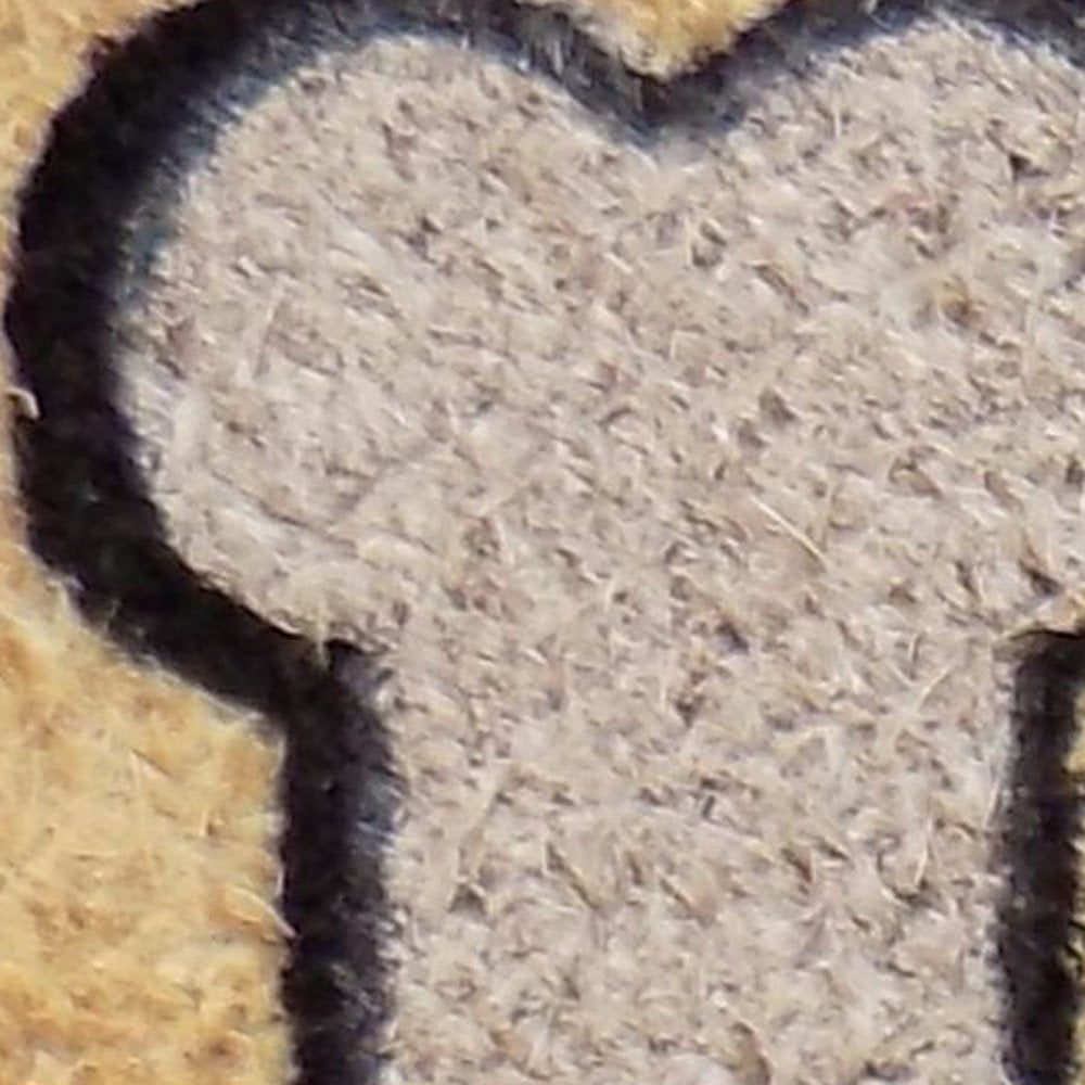 18" X 30" Beige and Black Coir Dog Outdoor Door Mat HomeRoots