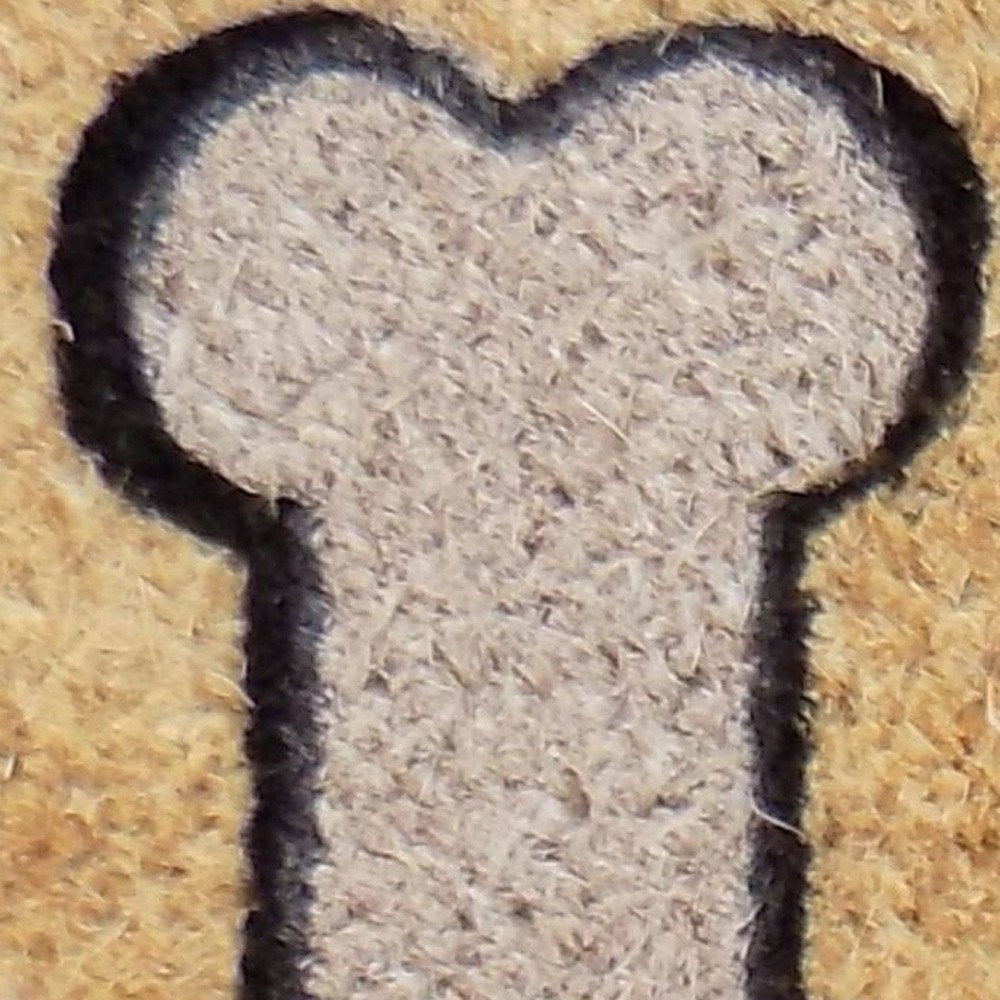 18" X 30" Beige and Black Coir Dog Outdoor Door Mat HomeRoots