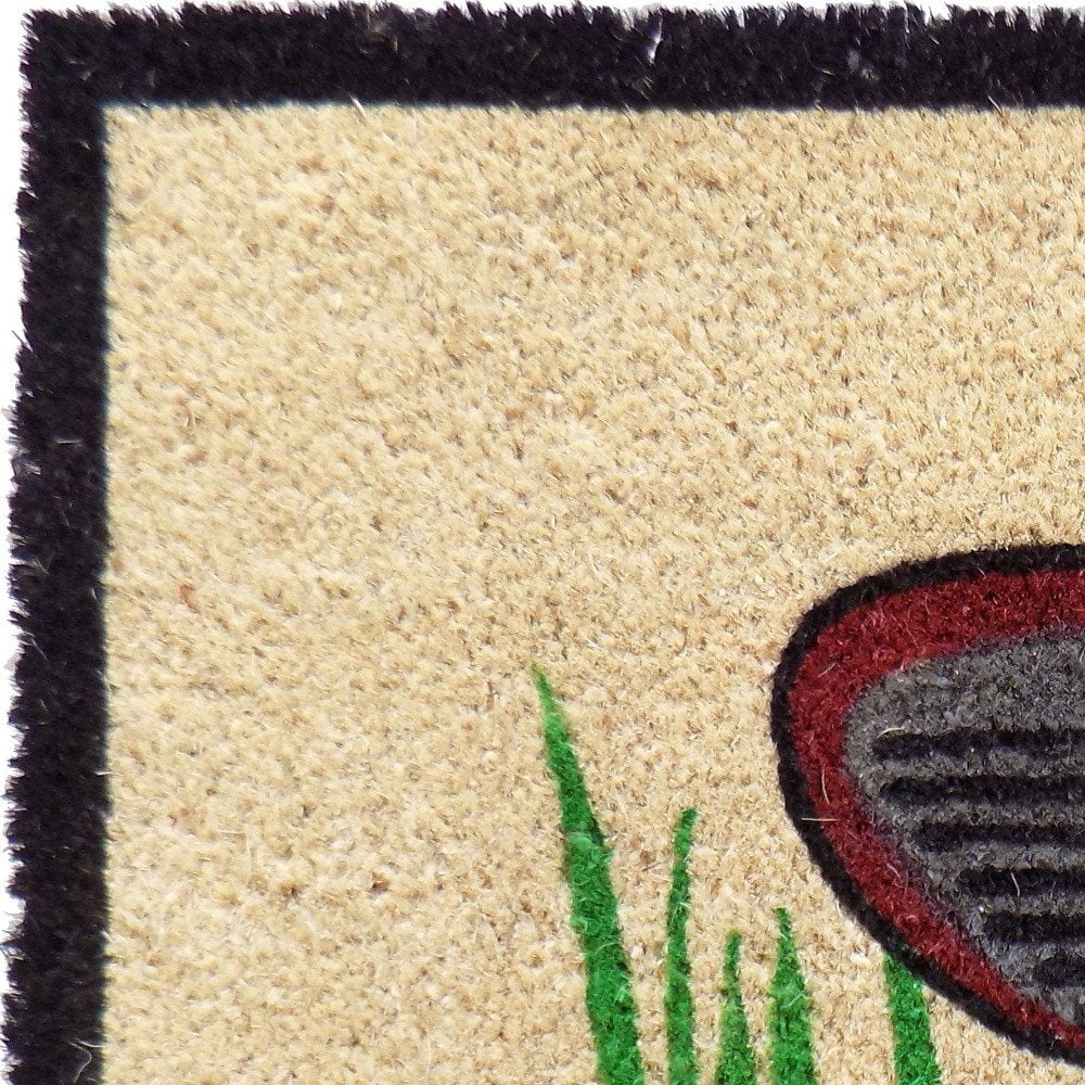 18" X 30" Brown and Black Coir Golf Outdoor Door Mat HomeRoots