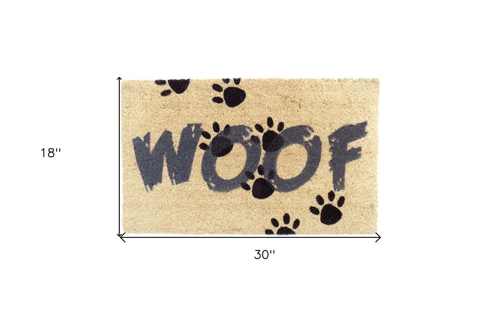 18" X 30" Brown and Black Coir Woof Outdoor Door Mat HomeRoots