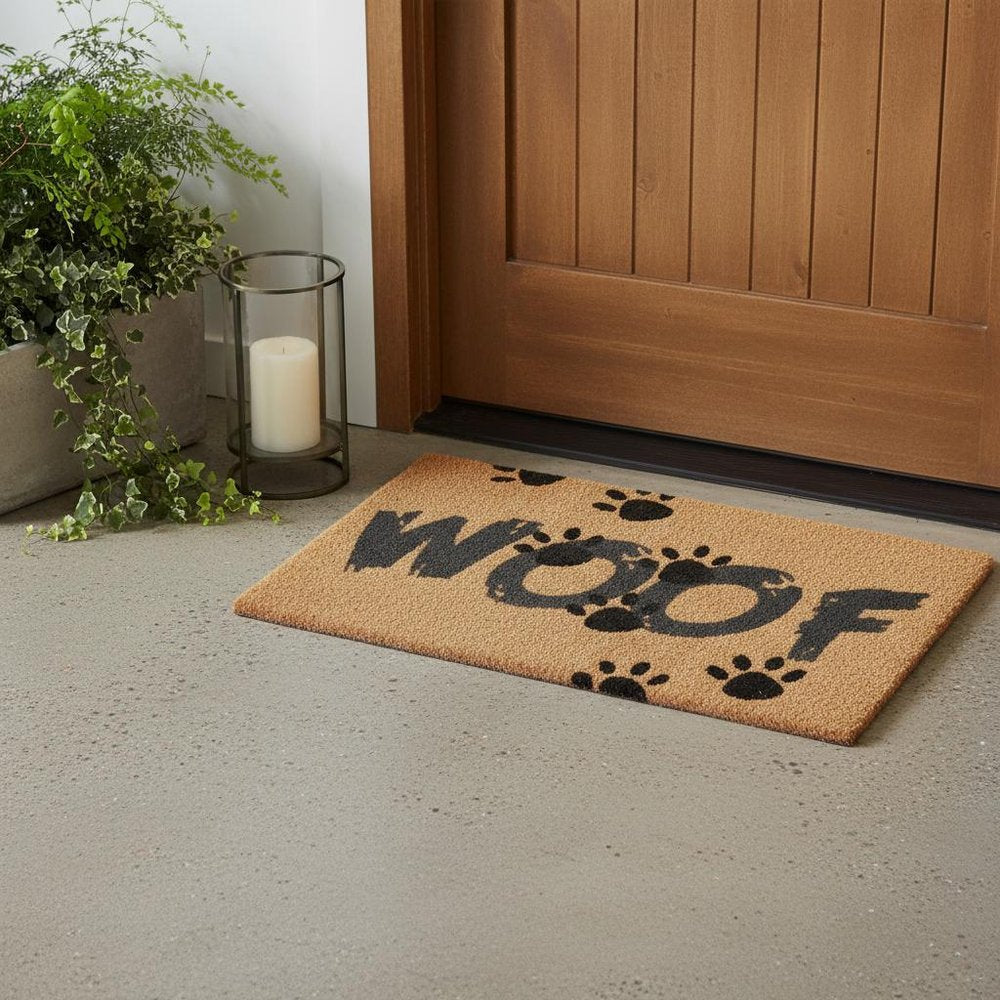 18" X 30" Brown and Black Coir Woof Outdoor Door Mat HomeRoots