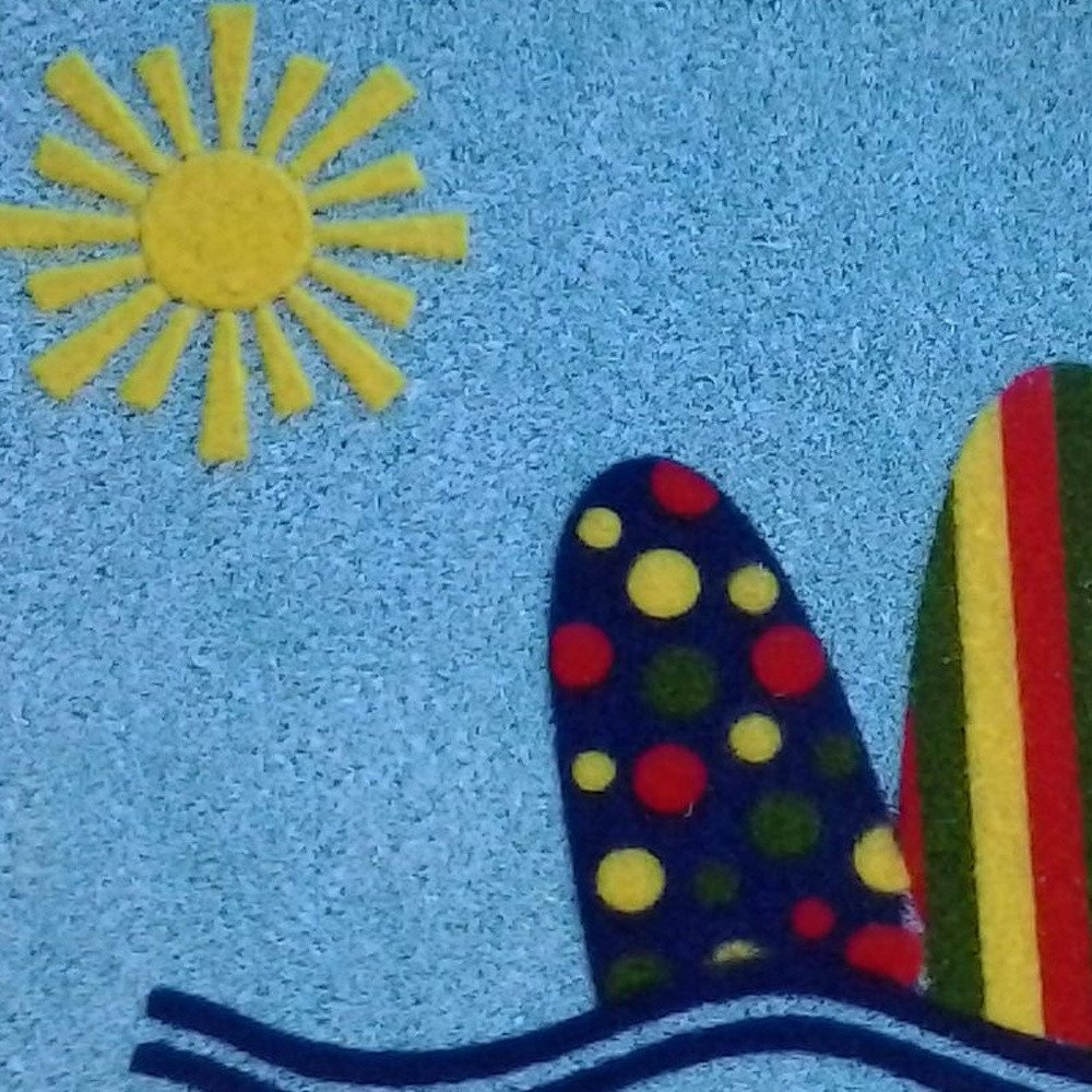 18" X 30" Blue and Green Coir Tropical Outdoor Door Mat HomeRoots
