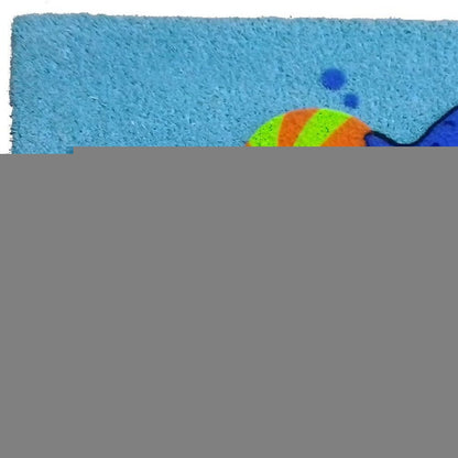 18" X 30" Blue Coir Dolphin Outdoor Door Mat HomeRoots