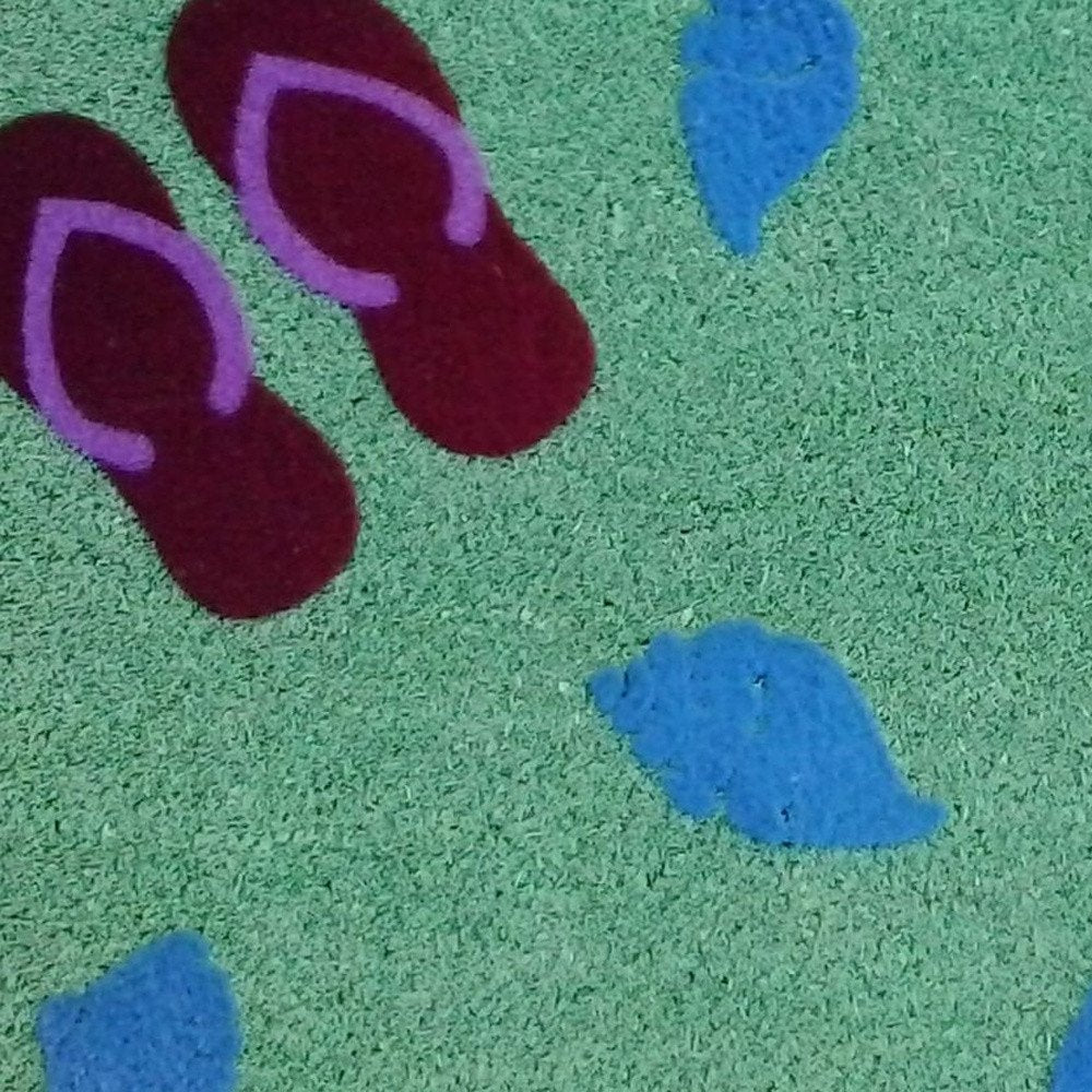 18" X 30" Green Coir Flip Flop Outdoor Door Mat HomeRoots