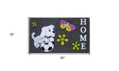 18" X 30" White Coir Dog Home Outdoor Door Mat HomeRoots