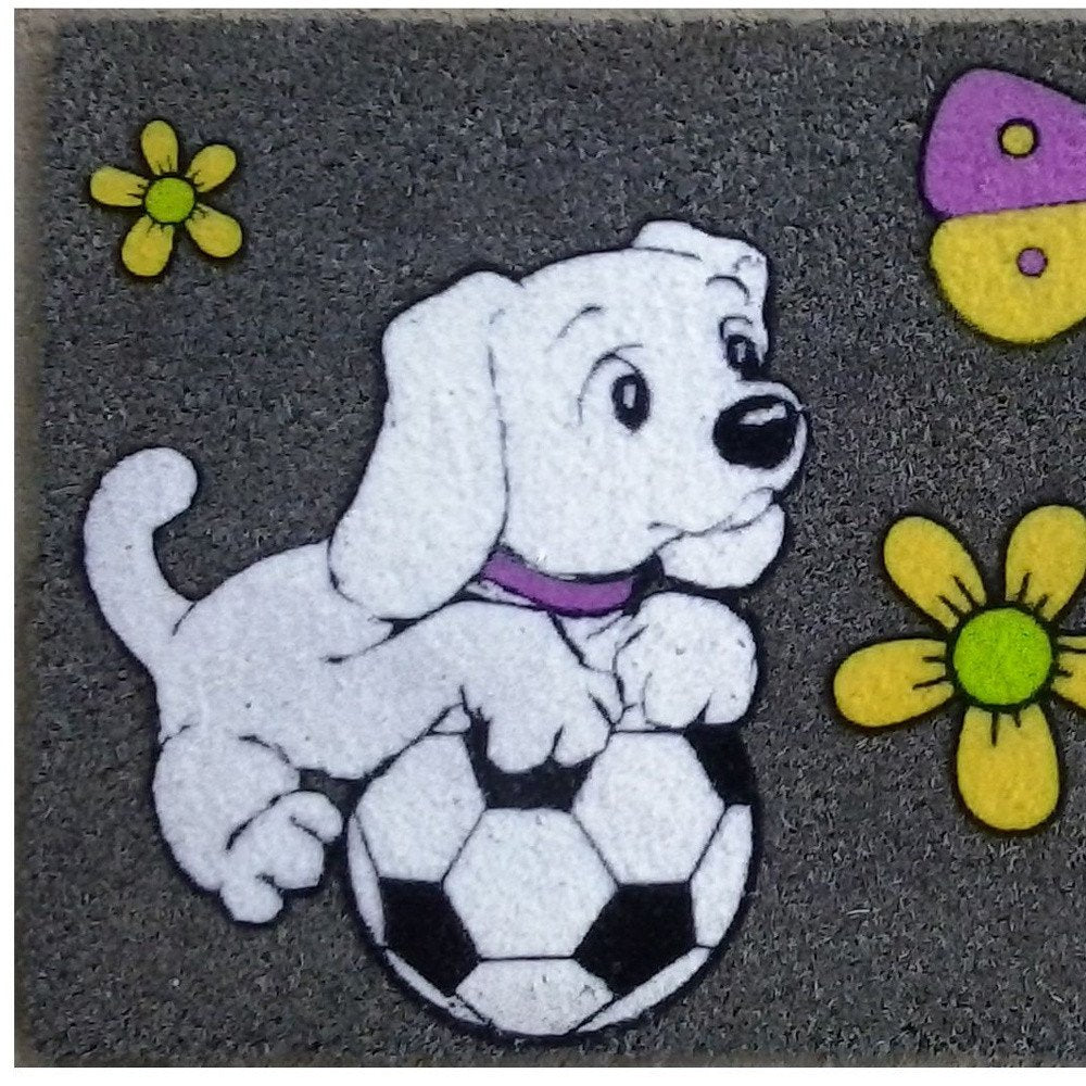 18" X 30" White Coir Dog Home Outdoor Door Mat HomeRoots