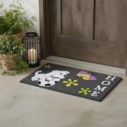 18" X 30" White Coir Dog Home Outdoor Door Mat HomeRoots