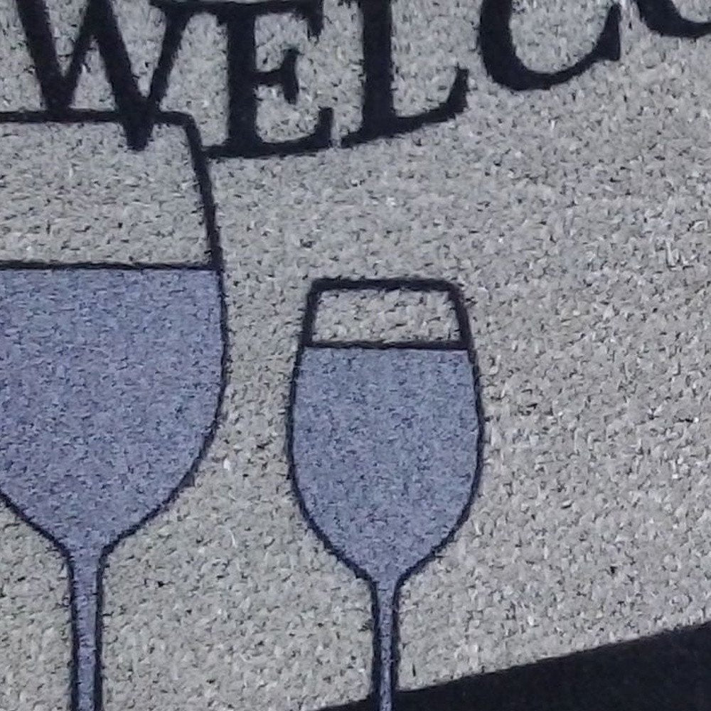 18" X 30" Black and Red Coir Wine Welcome Outdoor Door Mat HomeRoots