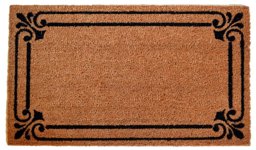 18" X 30" Brown and Black Coir Scrollwork Outdoor Door Mat — view 1