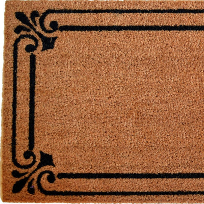 18" X 30" Brown and Black Coir Scrollwork Outdoor Door Mat HomeRoots