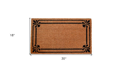 18" X 30" Brown and Black Coir Scrollwork Outdoor Door Mat HomeRoots