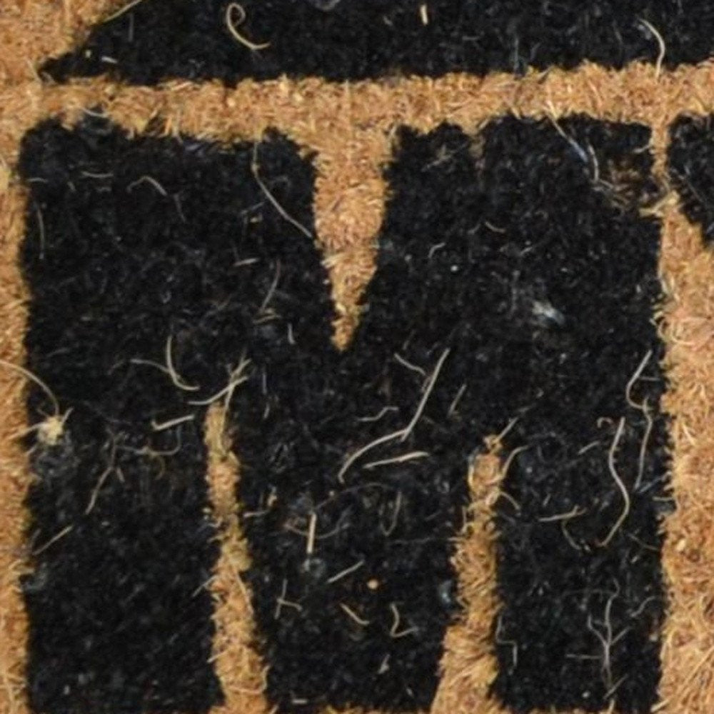 18" X 30" Brown and Black Coir My House My Rules Outdoor Door Mat HomeRoots