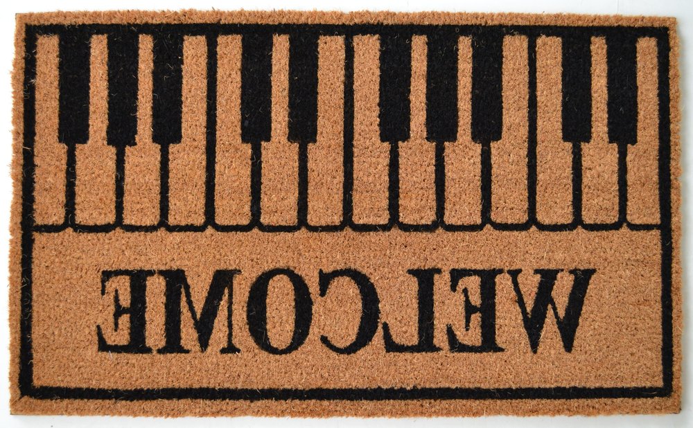18" X 30" Brown and Black Coir Welcome Outdoor Door Mat HomeRoots