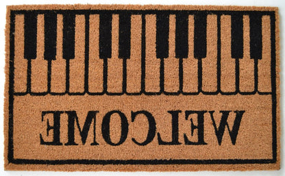 18" X 30" Brown and Black Coir Welcome Outdoor Door Mat HomeRoots