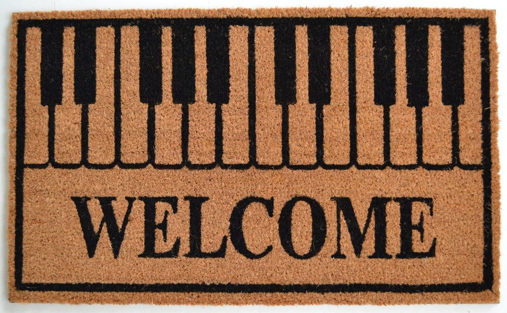 18" X 30" Brown and Black Coir Welcome Outdoor Door Mat HomeRoots