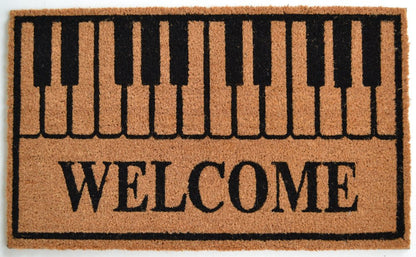 18" X 30" Brown and Black Coir Welcome Outdoor Door Mat HomeRoots