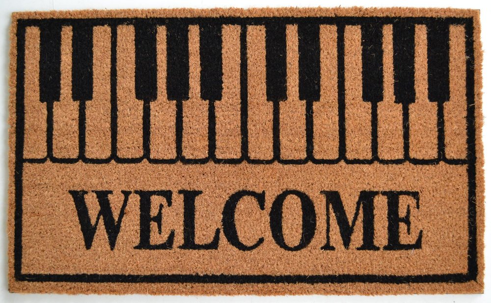 18" X 30" Brown and Black Coir Welcome Outdoor Door Mat — view 1