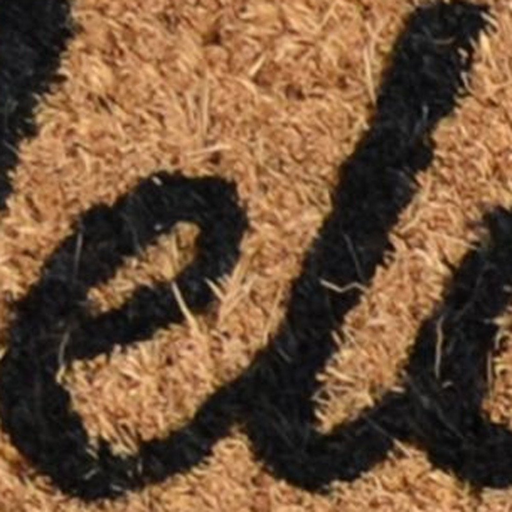 18" X 30" Brown and Black Coir Woodland Welcome Outdoor Door Mat HomeRoots