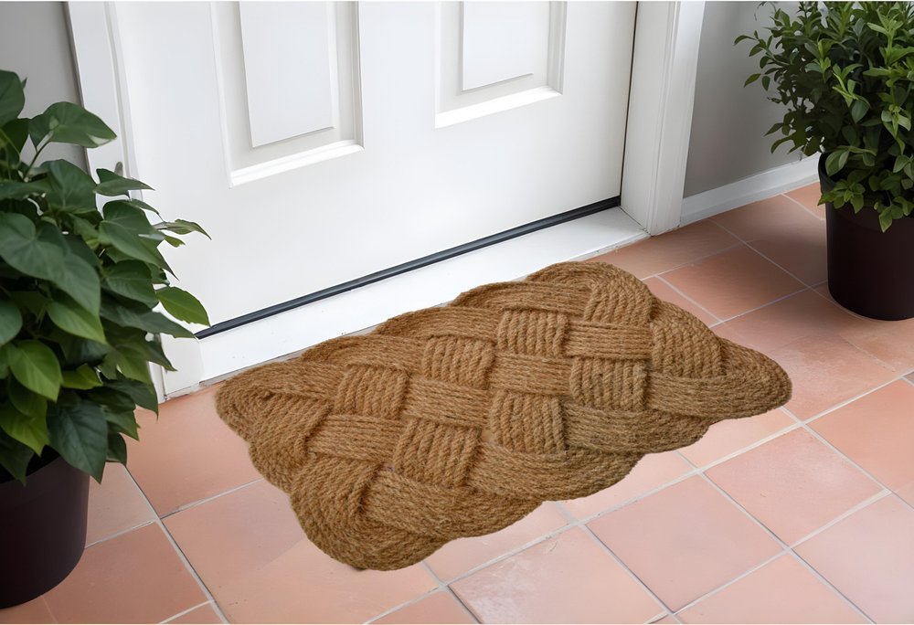 24" X 37" Brown Coir Weave Outdoor Door Mat HomeRoots