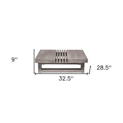 33" Gray Solid Wood Outdoor Coffee Table HomeRoots