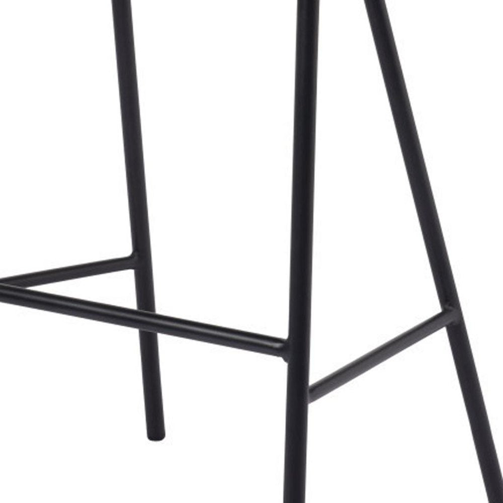 30" Beige And Black Fabric And Steel Bar Height Bar Chair HomeRoots